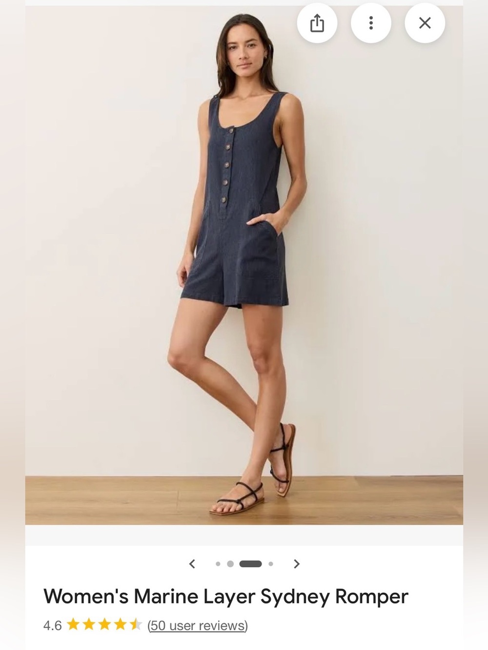 Marine Layer Sydney Romper India Ink Size Medium